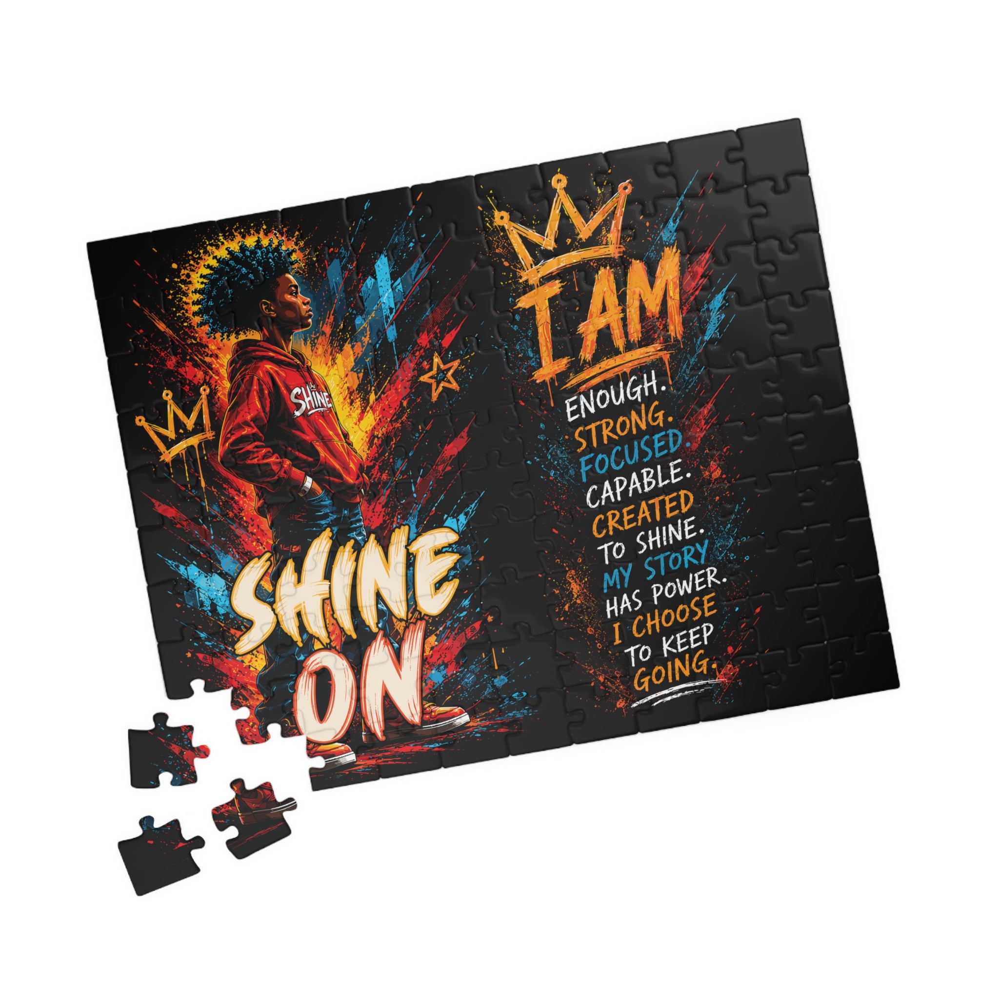 Puzzle — 'Shine On' Motivational Afrocentric Art Puzzle (110/252/520/1014 pcs)