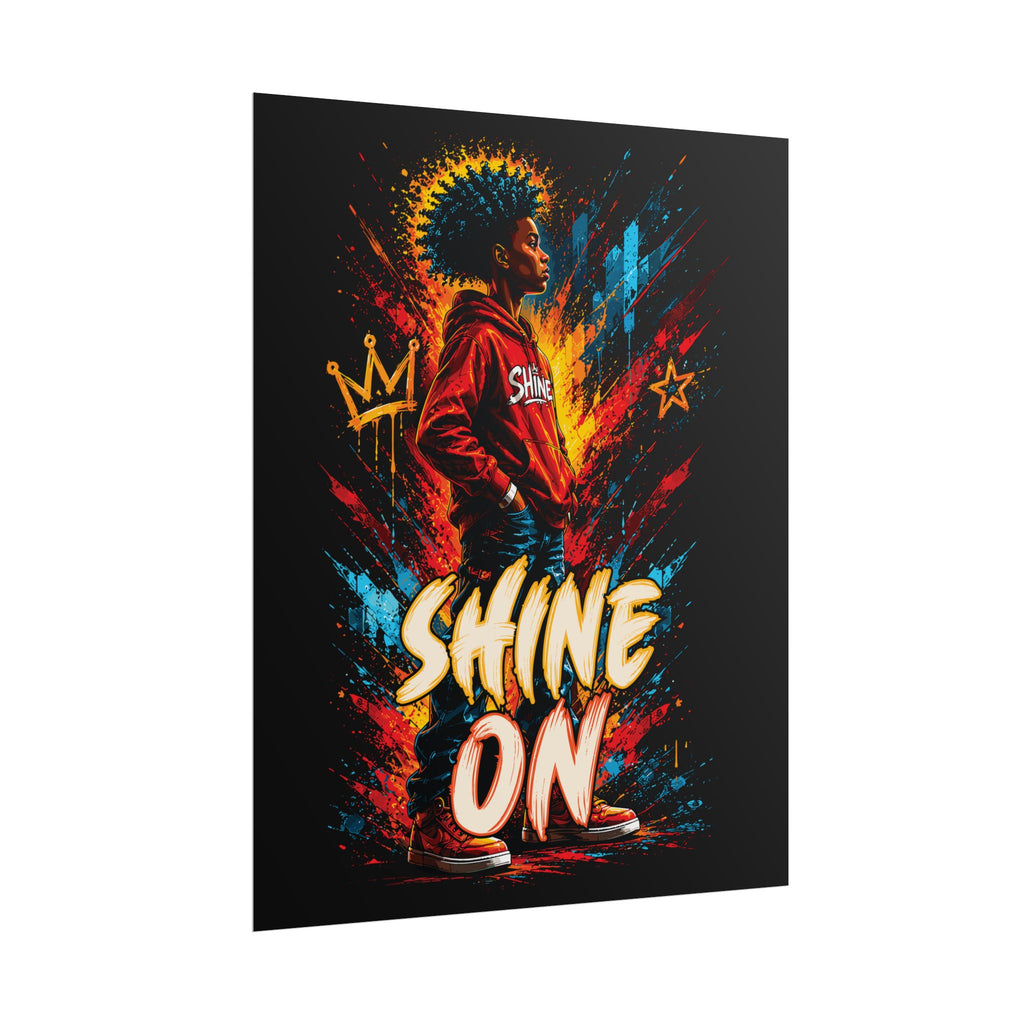 Shine On Afro Youth Art Poster - Rolled Motivational Wall Decor
